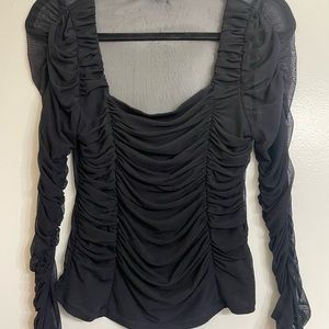 Sheer black long sleeve shirt